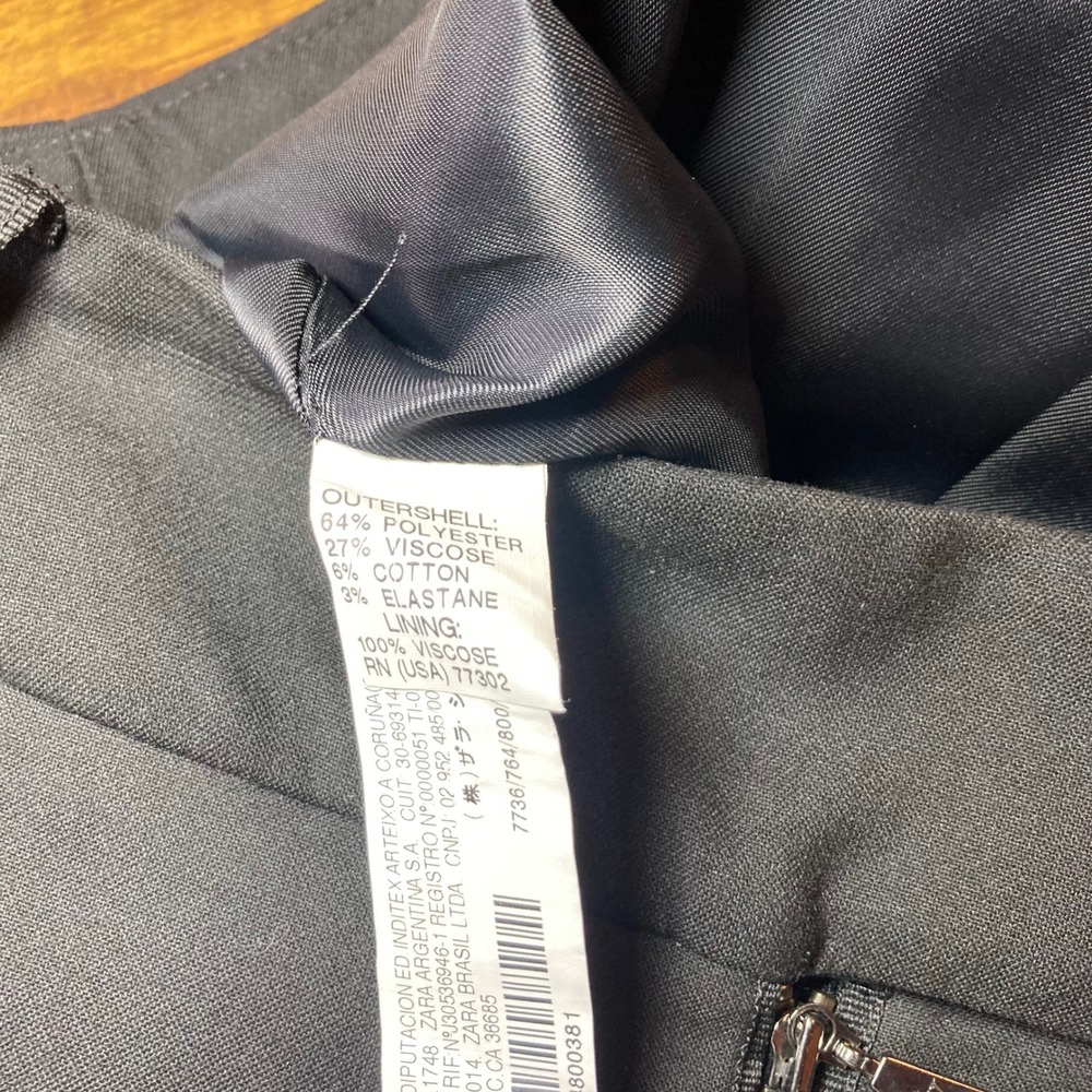 Zara Woman Black Pencil Skirt Full Length Zipper Stretch‎ Career - Picture 5 of 5